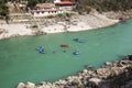 Rafting on Ganga river near Rishikesh, Uttarkhand, India Royalty Free Stock Photo