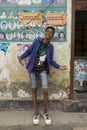 Portrait of young boy in Rishikesh India