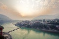 Rishikesh yoga city spirituality center in India Royalty Free Stock Photo