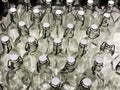 RISHON LE ZION, ISRAEL- DECEMBER 16, 2017: Bouquet from transparent glass bottles. Soft focus. Many bottles