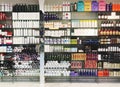 RISHON LE ZION, ISRAEL- DECEMBER 29, 2017: Skincare and cosmetic products on display in a department store.