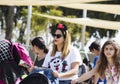 RISHON LE ZION, ISRAEL- MARCH 1, 2018: People wearing costumes in Israel during Purim celebration in Rishon Le Zion, Israel.