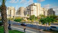 New bridge over wide 2-way driving road in Nahalat Yehuda district in Rishon LeTsiyon