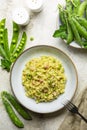 Risi e bisi. Italian, Venetian rice and pea. Royalty Free Stock Photo