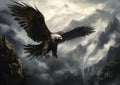 Rising Above: The Majestic Flight of the Powerful Eagle over a W
