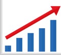 rising bar graph Royalty Free Stock Photo