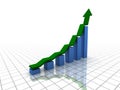 Rising bar graph (XXL) Royalty Free Stock Photo