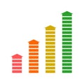 Rising business graph, color Royalty Free Stock Photo