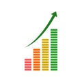 Rising business graph, color Royalty Free Stock Photo