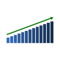 Rising business graph, color Royalty Free Stock Photo