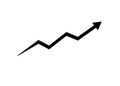 rising business graph flat icon