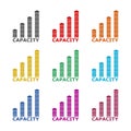 Rising business graph icon or logo, color set Royalty Free Stock Photo