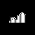 Rising business graph icon or logo on dark background Royalty Free Stock Photo