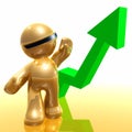 Rising chart of success 3d icon