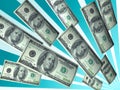 Rising dollar bills Royalty Free Stock Photo