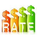 Rising Dollar Rate Concept