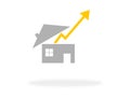 Rising energy costs - House icon with orange arrow