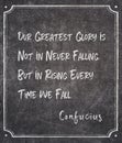 Rising every time Confucius quote Royalty Free Stock Photo