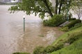 Rising Floodwater on a River Royalty Free Stock Photo