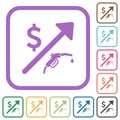 Rising fuel american dollar prices simple icons