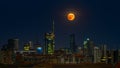 The rising full moon in Milan by night Royalty Free Stock Photo