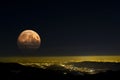 Rising full Moon over Verona, Italy