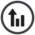 Rising Graph Bars Growth Arrow in Circle Minimalist Chart Illustration Royalty Free Stock Photo