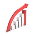 Rising growing bar chart graph with arrow Royalty Free Stock Photo