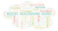 Rising Healthcare Costs word cloud. Royalty Free Stock Photo