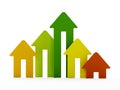 Rising house prices chart Royalty Free Stock Photo