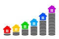 Rising house prices icon - vector Royalty Free Stock Photo