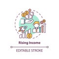 Rising income concept icon