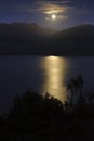 Rising moon over Lake Wanaka