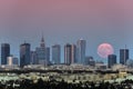 Rising Moon Over Warsaw City, Poland
