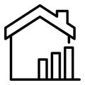 Rising real estate prices icon, outline style Royalty Free Stock Photo