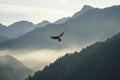 Rising Spirit: The Mountain\'s Feathered Sentinel. Generative AI Royalty Free Stock Photo