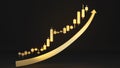 Rising stock prices and financial business and stock market.bullish gold chart Royalty Free Stock Photo