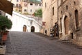 Rising streets of Gubbio, Umbria, Italy