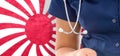 Rising Sun flag female doctor with stethoscope