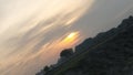 Rising sun in india Allahabad Shahpur Royalty Free Stock Photo