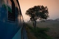 Rising sun from Indian rail
