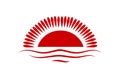 Rising sun logo icon vector Royalty Free Stock Photo