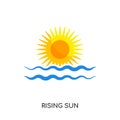 rising sun logo isolated on white background for your web, mobil Royalty Free Stock Photo