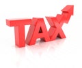 Rising tax concept, 3d render Royalty Free Stock Photo