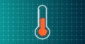 Rising Temperature due to global warming inside a glass mercury thermometer.