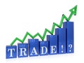 Rising trade graph Royalty Free Stock Photo