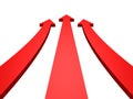 Rising up abstract success red arrows on white Royalty Free Stock Photo