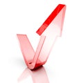 Rising Up Red Glass Arrow. Success Concept Royalty Free Stock Photo