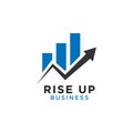 Rising up statistic bar business logo Royalty Free Stock Photo