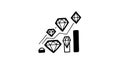 Rising Value: Diamond Chart Graph in Black and White Style Royalty Free Stock Photo